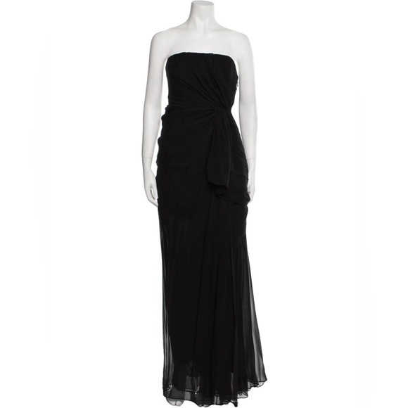 Women's Cinq a Sept Black Strapless Maxi Dress Size 4 Color Black - Picture 2 of 10